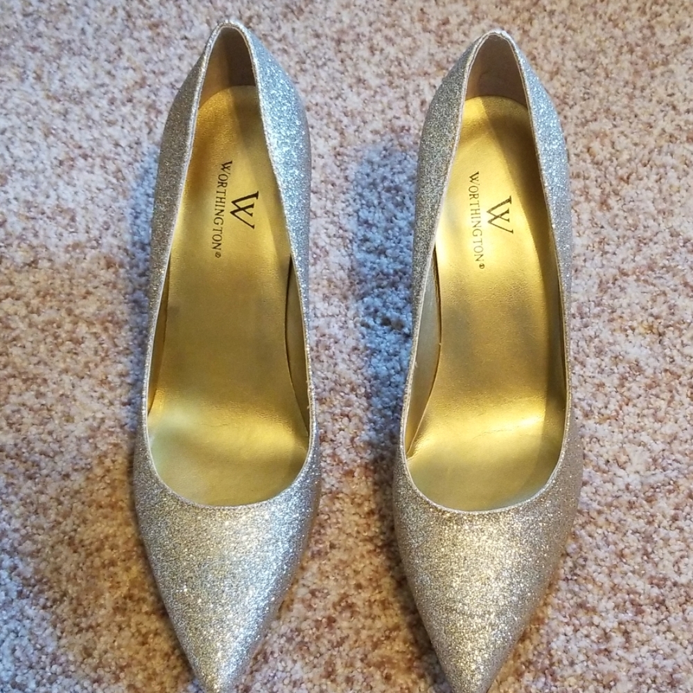 Gold sparkle High heels